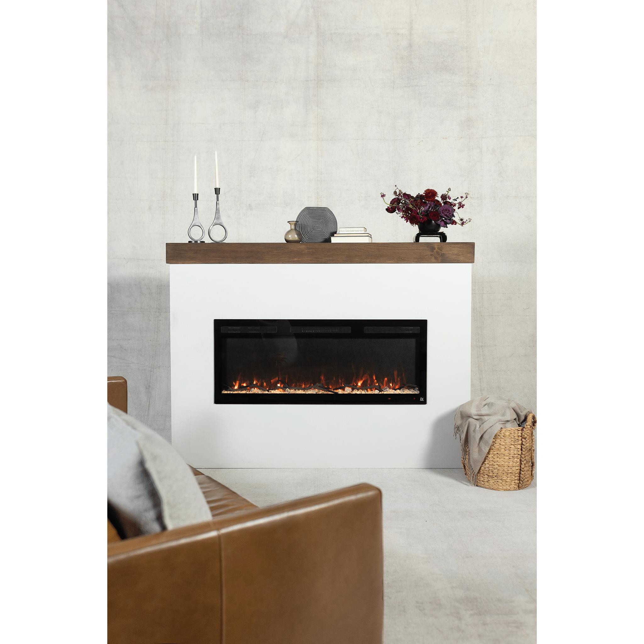 The Sideline Fury 50 Inch Recessed Smart Electric Fireplace 80054room setting