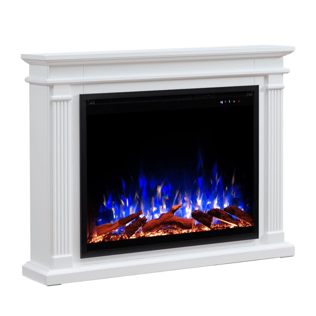 Touchstone Fireplug and Encase Surround Mantel 90015 angled on white