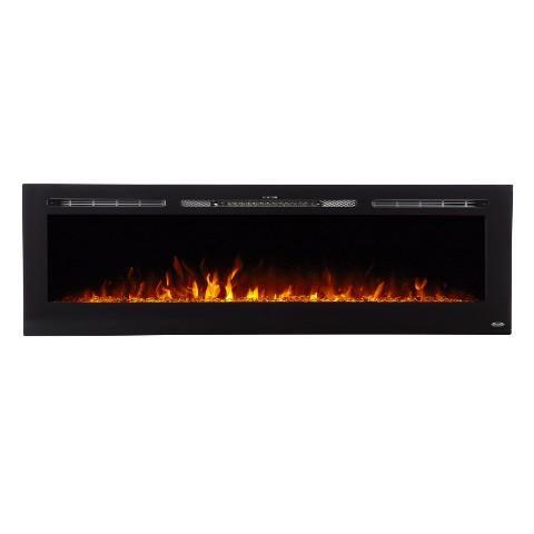 Sideline 72 80015 Recessed Electric Fireplace orange flames.