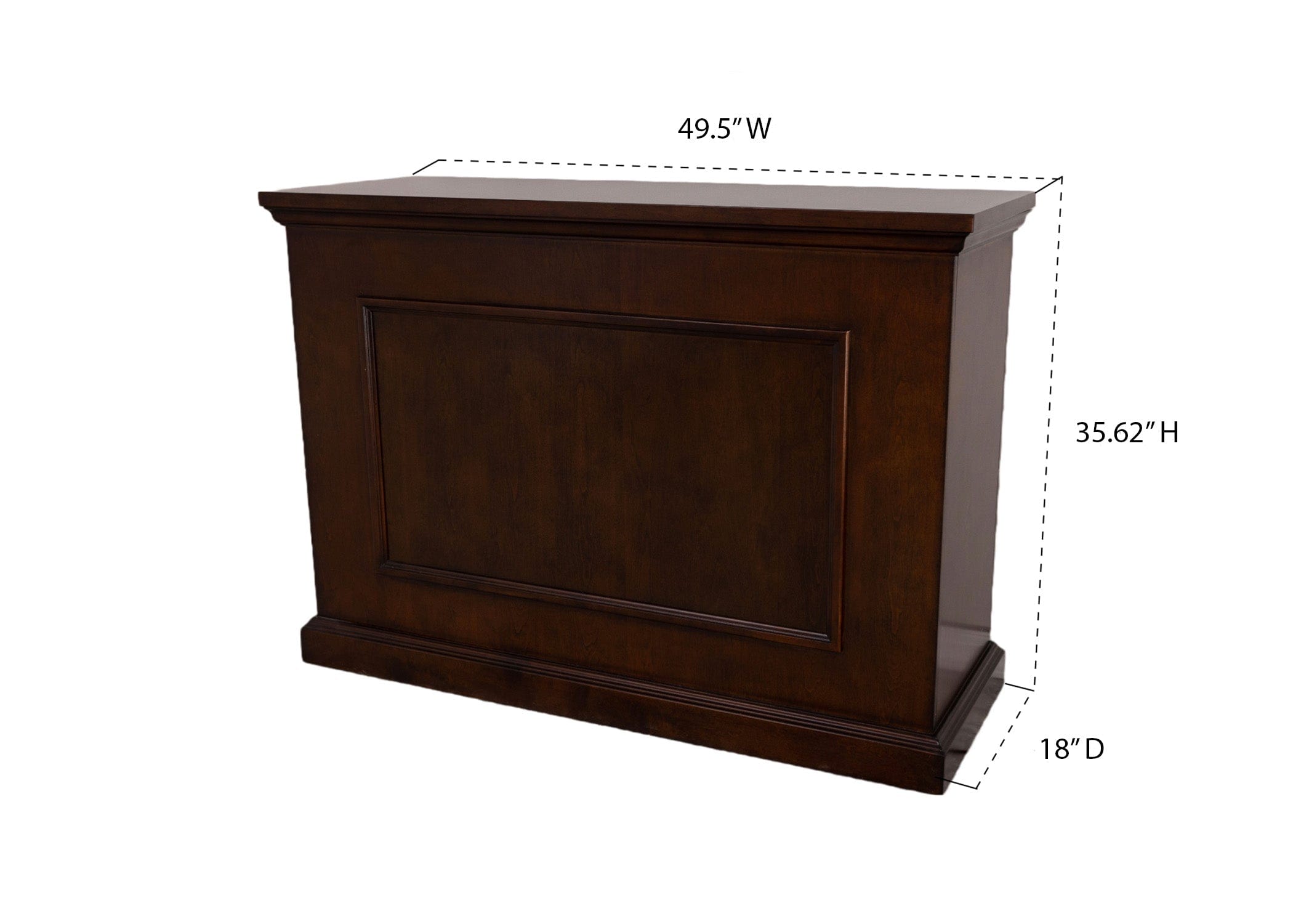 The Elevate 72008 Espresso TV Lift Cabinet for  Flat screen TVs measurements.