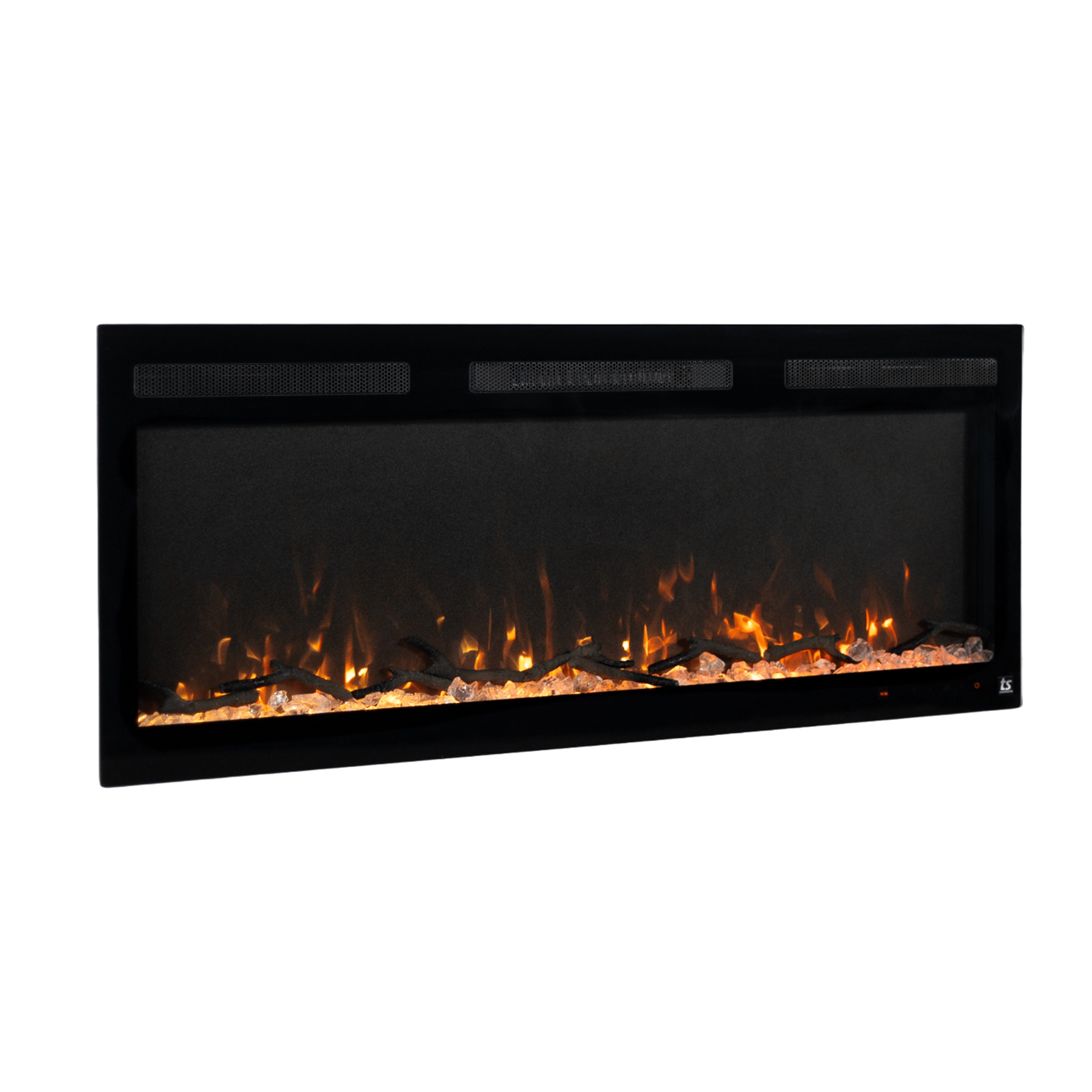 The Sideline Fury 50 Inch Recessed Smart Electric Fireplace 80054 angled