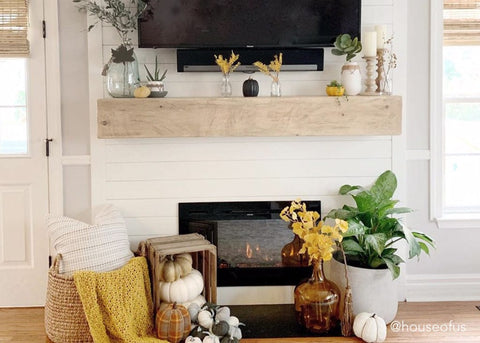 Sideline 36 Electric Fireplace decked out for autumn by @houseofus