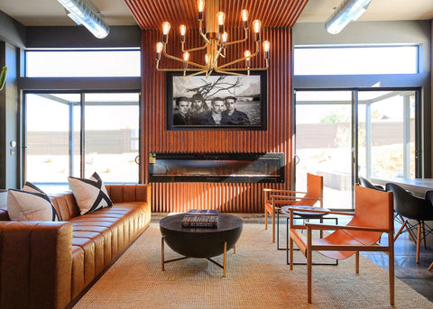 Touchstone Sideline 100 Electric Fireplace featured in Blu Sequoia Modern home