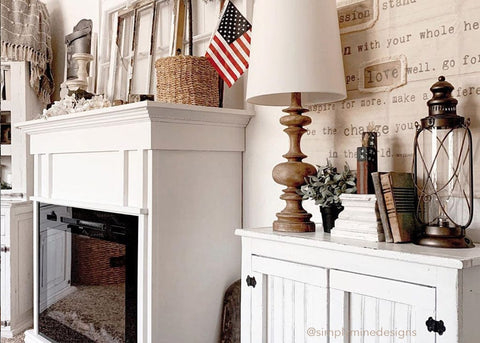 Touchstone Forte Electric Fireplace installed in built in white mantel