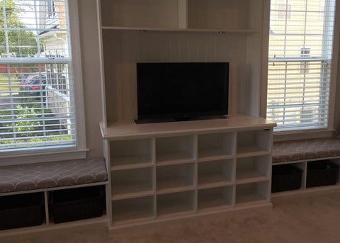 SlimLift Pro TV Lift Mechanism The perfect install in a playroom, the built in SlimLift Pro lowers the TV out of reach with the tap of a remote control. Photo credit: Diplomat Closet Design