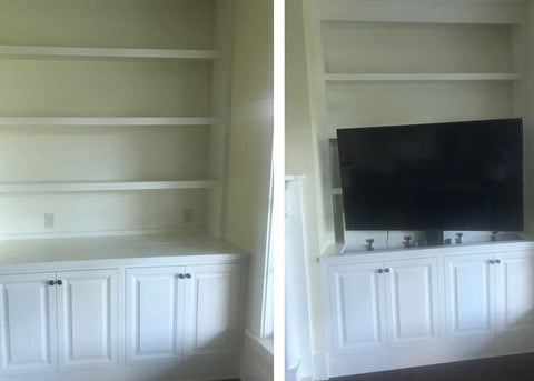 Whisper Lift Pro Swivel TV Lift in a built in cabinet