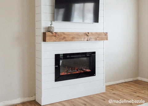 Sideline 40 in shiplap mantel by @madelinerazzle