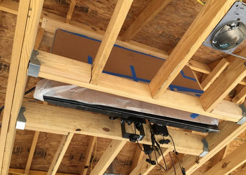 Whisper Lift TV Lift installed in the ceiling