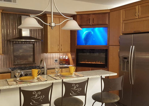 Touchstone Sideline 36 Electric Fireplace in the kitchen