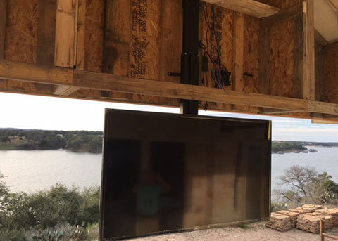 Whisper Lift TV Lift drops down from ceiling