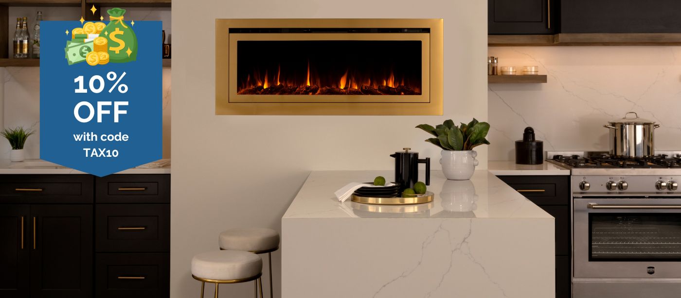 Touchstone Sideline Deluxe Gold Smart Electric Fireplace 10% off with code TAX10