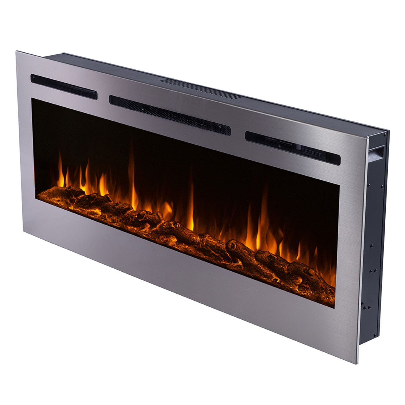 Touchstone Sideline Deluxe Electric Fireplace Stainless 60 inch