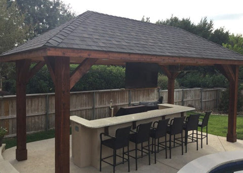 Whisper Lift TV Lift Mechanism installed in outside patio area