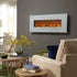 Ivory 80002 50 inch Wall Mounted Electric Fireplace shown in a room turned on.