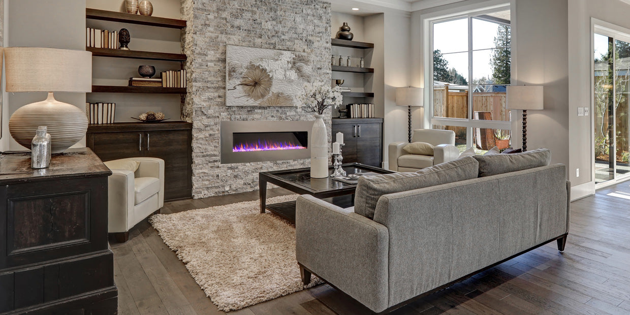 Touchstone bluetooth enabled AudioFlare Electric Fireplace streams music while delivering a beautiful, relaxing flame display