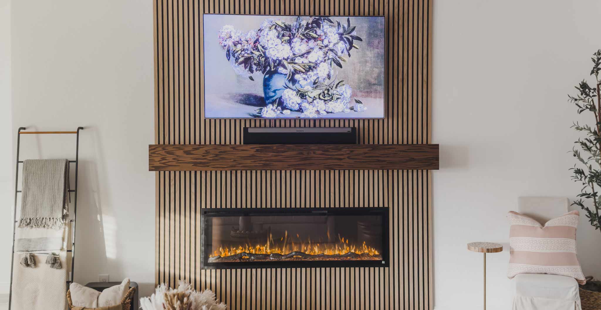 TV Over Fireplace How To: The Best Electric Fireplace Size For Your TV