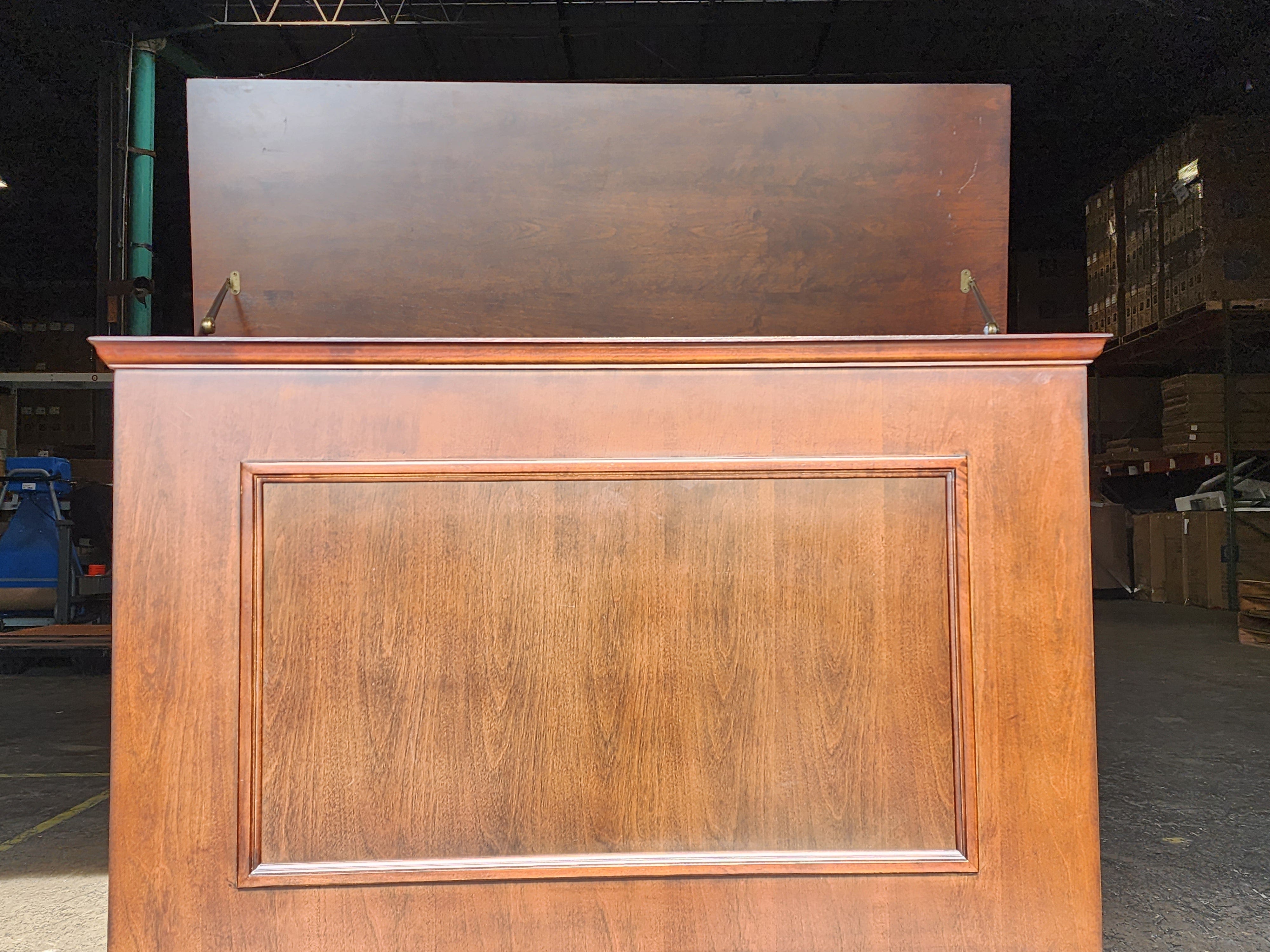 Showroom Unit - Elevate 72009 Honey Oak TV Lift Cabinet opened