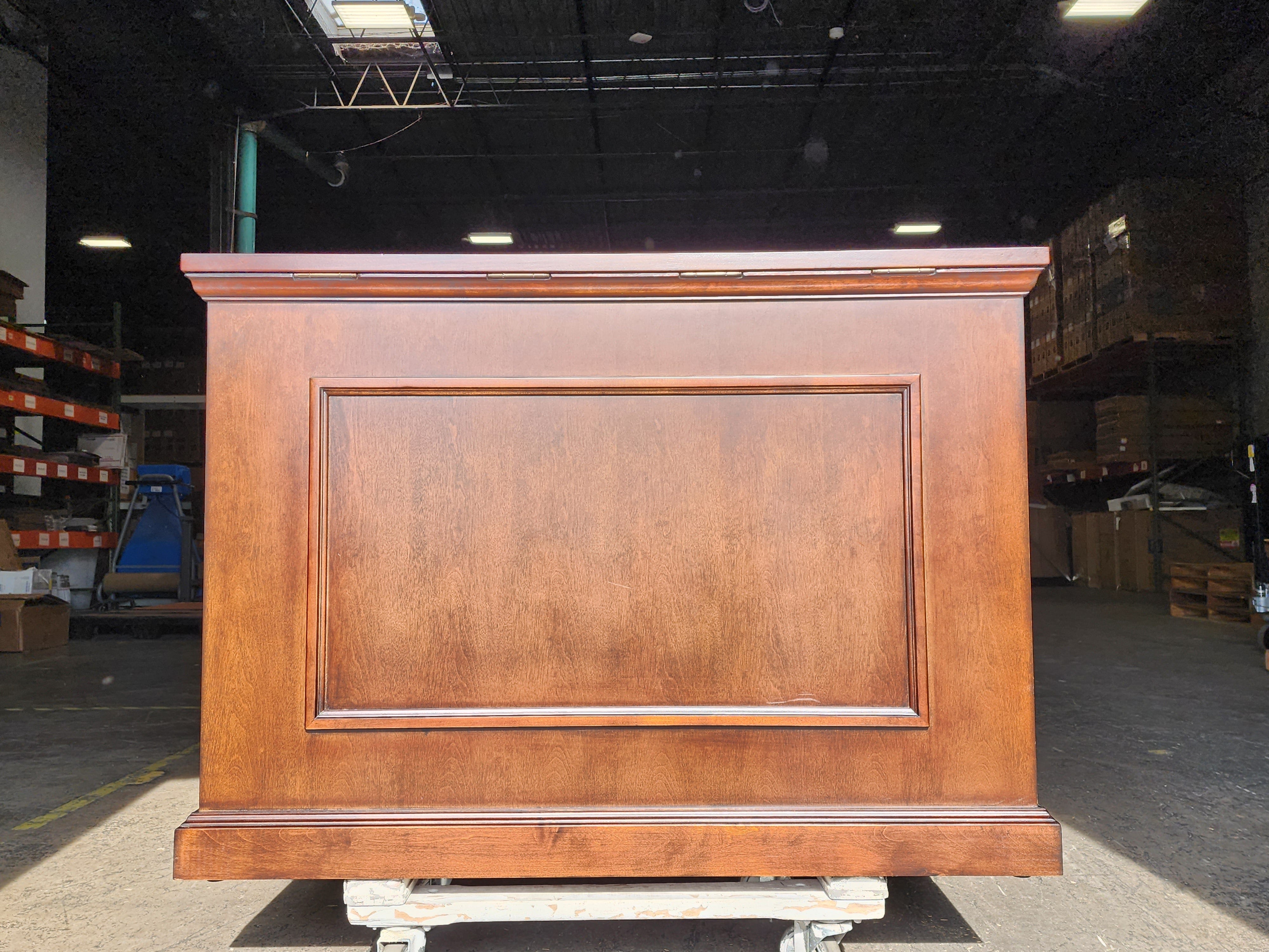 Showroom Unit - Elevate 72009 Honey Oak TV Lift Cabinet head on.