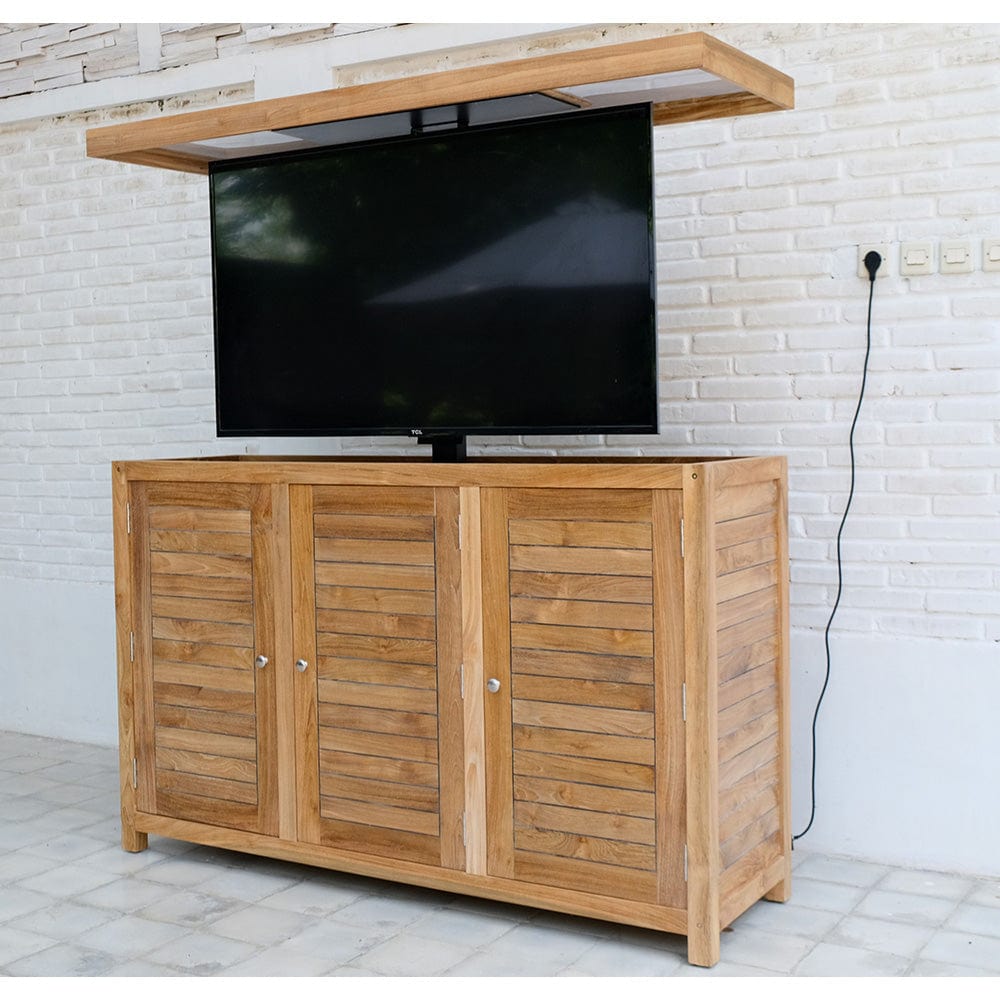 TechTeak® Outdoor TV Lift Cabinet for TVs up to 65 inches - 70068 opened