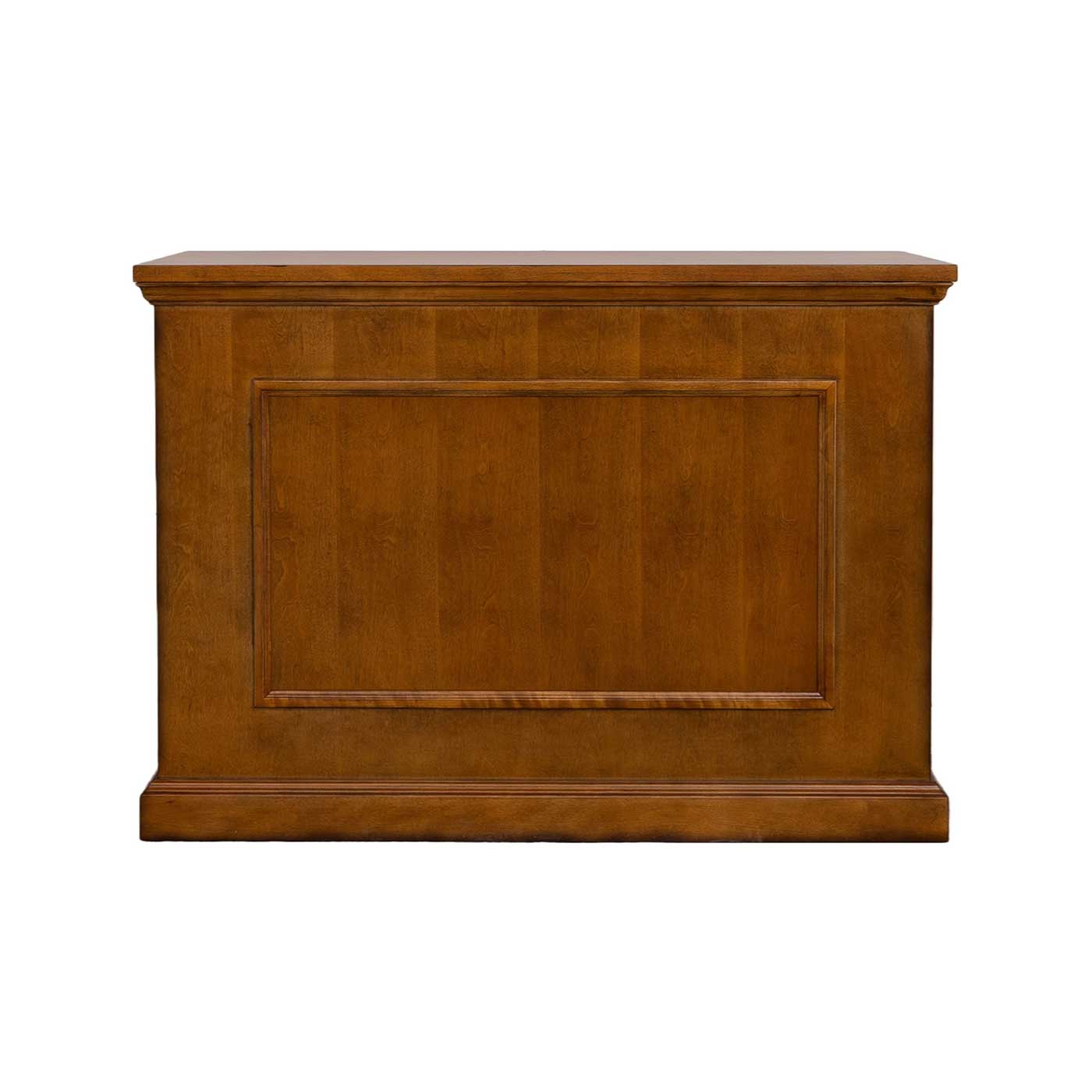 Touchstone Elevate 72009 TV Lift Cabinet in Honey Oak wood finish pictured from the front.