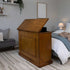 Touchstone Elevate 72009 TV Lift raises the hidden TV into view in the bedroom.