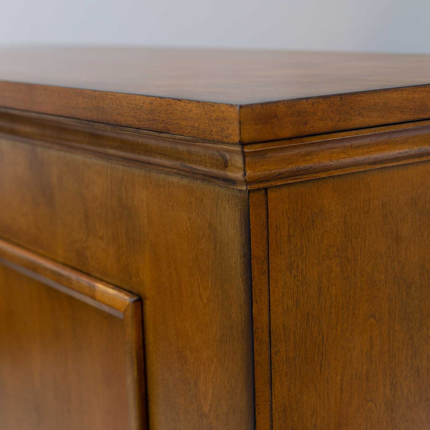 Touchstone Elevate 72009 TV Lift detail shot of the top corner of the cabinet.