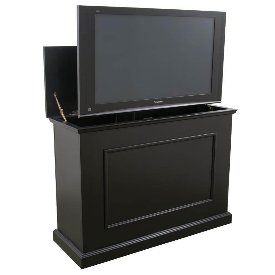 Showroom Model Elevate 72011 Black TV Lift Cabinet with tv in it Touchstone Home Products, Inc.