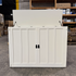 Touchstone 72013 White Elevate Mission Smart TV Lift Cabinet open box unit photographed in the warehouse.