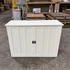 Touchstone 72013 White Elevate Mission Smart TV Lift Cabinet open box unit photographed in the warehouse.
