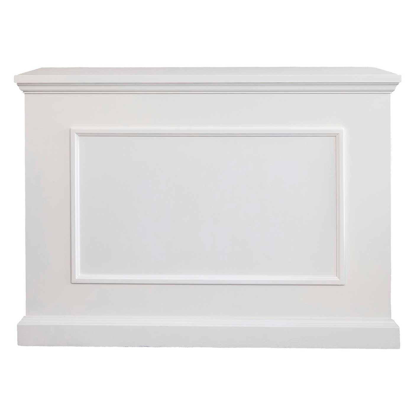 Touchstone Elevate 72015 TV Lift Cabinet in White wood finish pictured from the front.