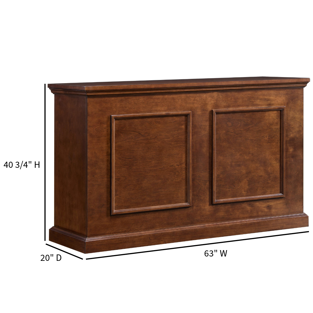 74008 Grand Elevate Smart TV Lift Cabinet dimensions graphic on white.