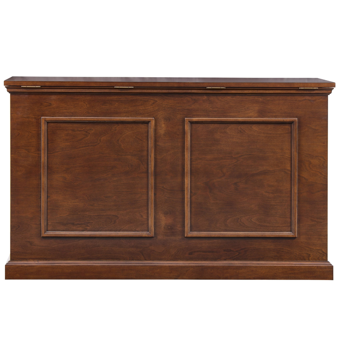 74008 Grand Elevate Smart TV Lift Cabinet back view with lid closed on white.