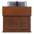 74008 Grand Elevate Smart TV Lift Cabinet back view with lid raised with TV on white.