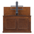 74008 Grand Elevate Smart TV Lift Cabinet front view with lid raised showing lift on white.