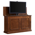74008 Grand Elevate Smart TV Lift Cabinet angle view with lid raised and TV showing on white.