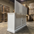 Touchstone Large Shoreline Smart TV Lift Cabinet 74010 in White - open box model photographed in the warehouse.