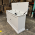 Touchstone Large Shoreline Smart TV Lift Cabinet 74010 in White - open box model photographed in the warehouse.