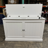 Touchstone Large Shoreline Smart TV Lift Cabinet 74010 in White - open box model photographed in the warehouse.