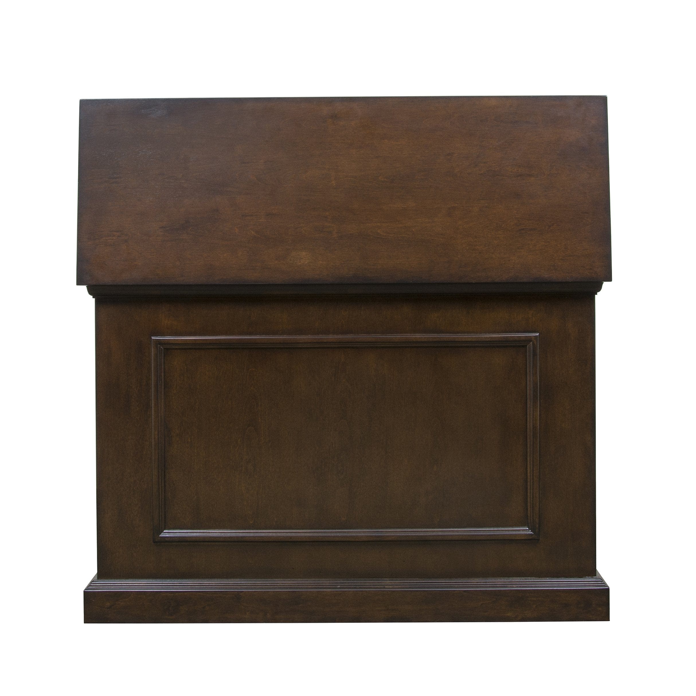 Mini Elevate 75008 Espresso TV Lift Cabinet for Flat screen TVs with lid open.