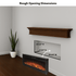 Touchstone Electric Fireplace rough opening dimensional graphic (Model: Sideline)