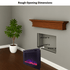 Touchstone Electric Fireplace rough opening dimensional graphic (Model: Sideline Steel)