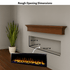 Touchstone Electric Fireplace rough opening dimensional graphic (Model: Sideline Elite Pro)
