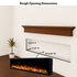 Touchstone Electric Fireplace rough opening dimensional graphic (Model: Sideline Elite Pro)