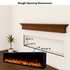 Touchstone Electric Fireplace rough opening dimensional graphic (Model: Sideline Elite Pro)