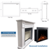 Touchstone Fireplug Pro rough opening and fireplace dimensions infographic