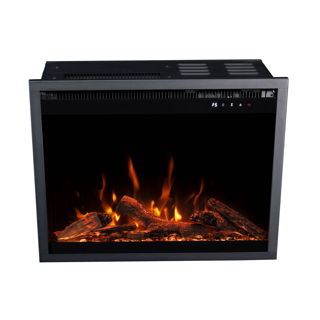 Touchstone Fireplug electric fireplace angle showing the top depth