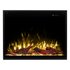 Touchstone 80072 Fireplug Pro 33 inch electric fireplace straight on shot with yellow flames on white.