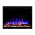 Touchstone Fireplug electric fireplace front view orange and blue flame