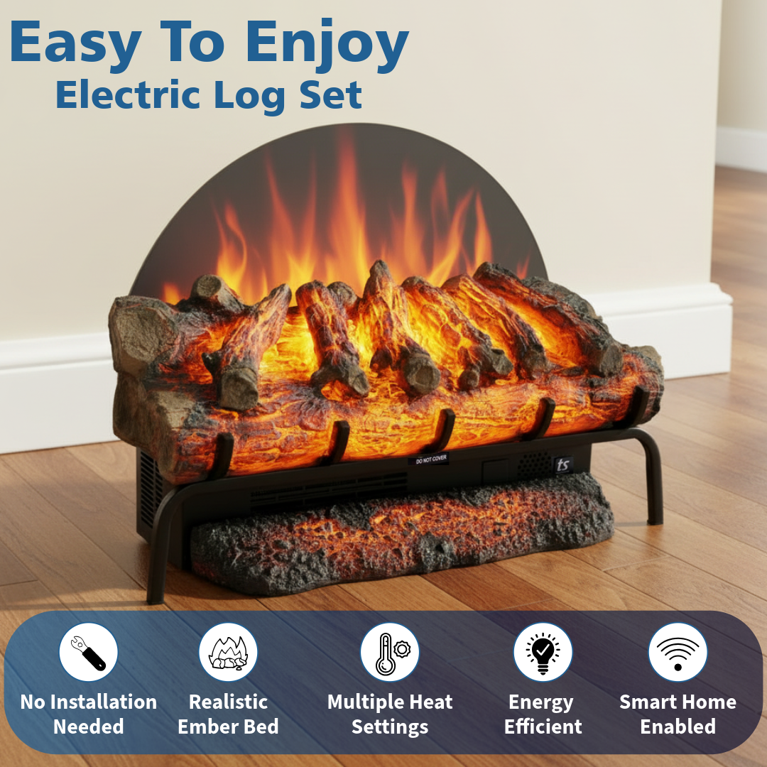 Touchstone BurnBrite Electric Log Set features graphic