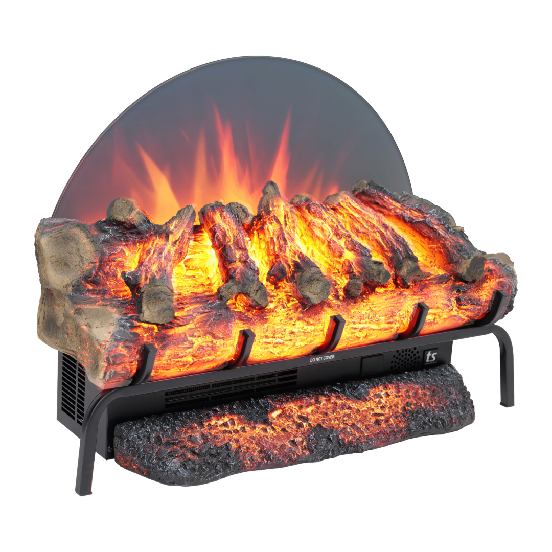 Touchstone 80074 27 inch Burnbrite Electric Log Set angled photo on white.